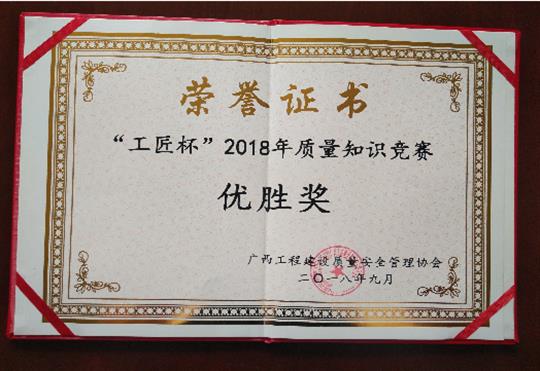 梭哈集团有限公司
喜获全区“工匠杯”2018年质量知识竞赛佳绩